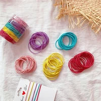 100pcs girls simple basic elastic hair bands ties scrunchie ponytail holder rubber bands color mix fashion headband hair accesso
