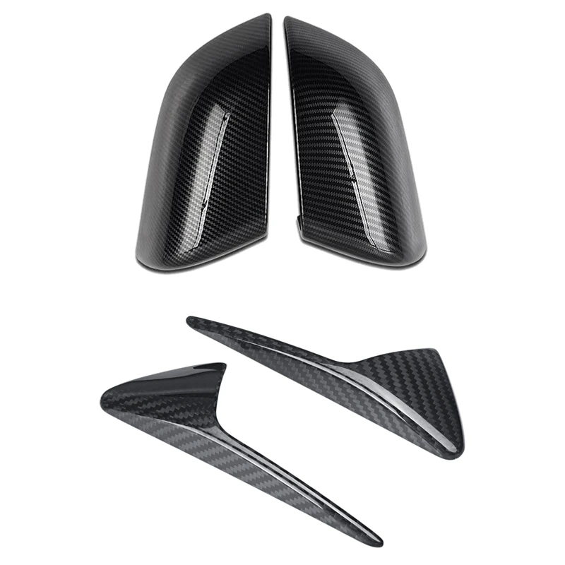 

Carbon Fiber Look Car Rear View Mirror Cover For Tesla Model 3 2017 2018 2019 With For Tesla Model X Model S Model 3 2013-2019 S