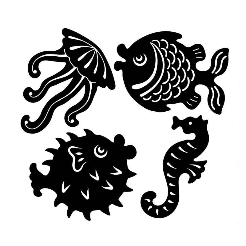 Eastshape, рыбки, плашки, морские животные, металлические режущие штампы, новинка, для изготовления открыток, скрапбукинг, штампы, трафарет для тиснения