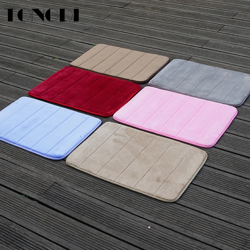 TONGDI Впитывающий Коврик для ванной комнаты мягкий коралловый бархатный коврик