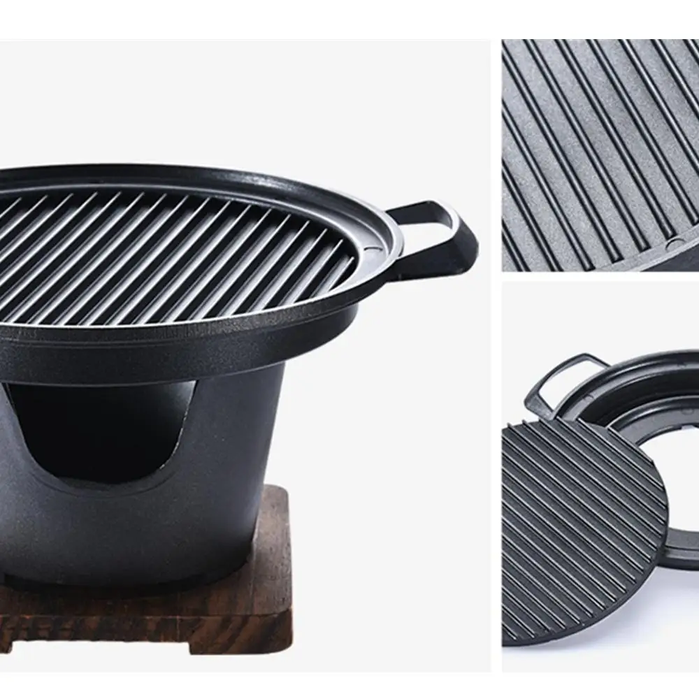 Yakiniku Grill Pot Japanese Korean Style Cast Aluminum Single BBQ | Pans