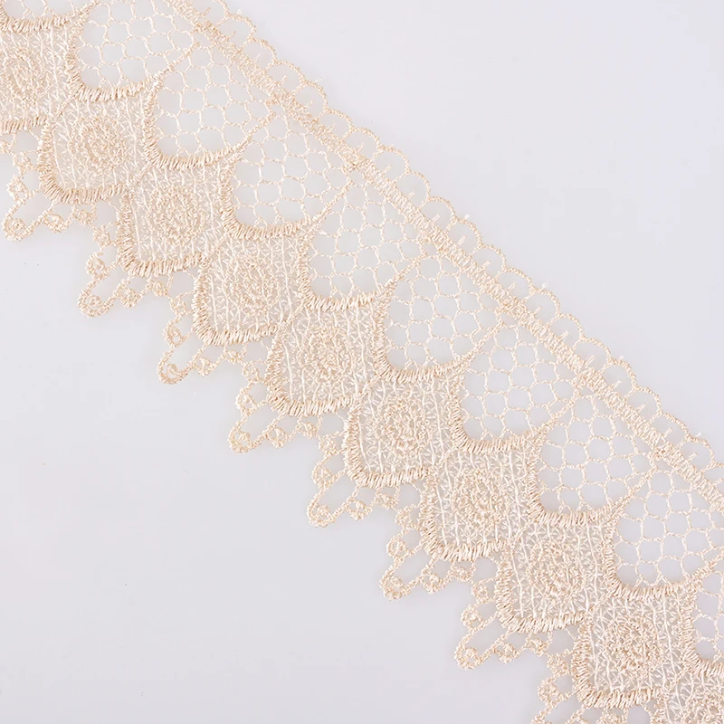 

12.9 meter 8.0 cm Coffee Lace Trim Ribbon for Garment Home Textiles DIY Crafts Trimmings Sewing Lace Fabric Polyester