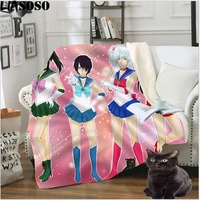 liasoso 3d print science fiction anime gintama blanket home sofa bedspread thick quilt cover warm baby sherpa throw plush plaid