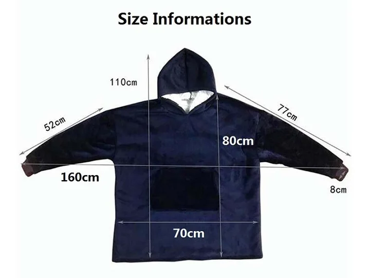 

Winter Thick Comfy Women Oversized Cozy Wearable Hooded Blanket Sweatshirt Adult TV Sherpa Fleece Blanket With Sleeves Warm
