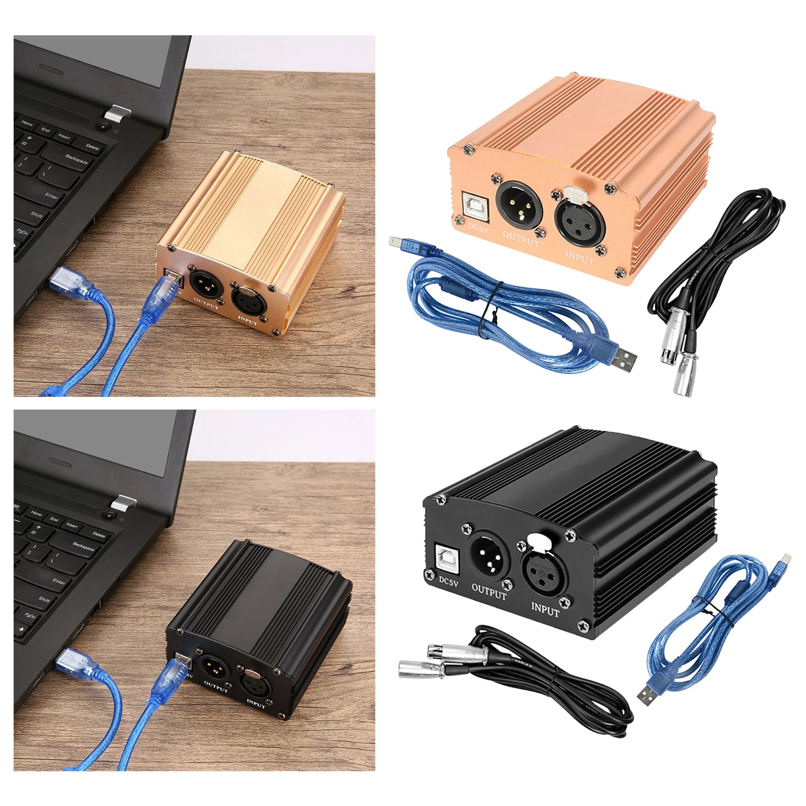 

Фантомный источник питания 48 В и 3-контактный кабель XLR 2 м для конденсаторного микрофона