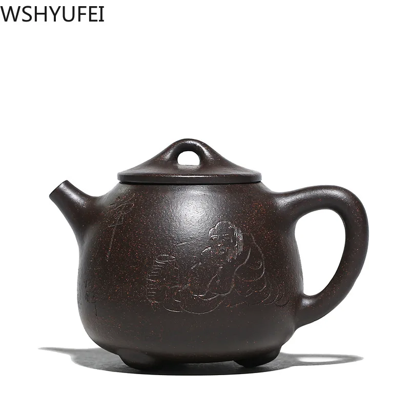 

Yixing tea pot purple clay stone scoop filter teapots beauty kettle Raw ore Handmade Tea set authentic Tie Guanyin 200ml