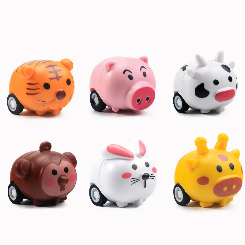 

10PCS Cute Animal Pull Back Car Kids Birthday Party Favor Toys Baby Shower Guest Gift Souvenir Boys Girl Giveaway Pinata Fillers