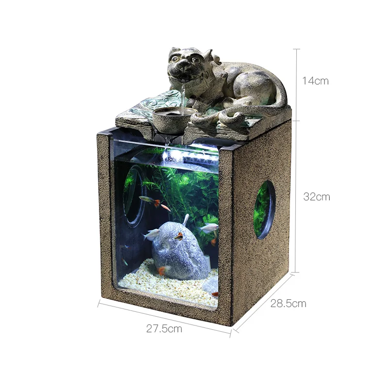 

Colorful blue embroidery water aquarium decoration home antique geomantic omen and home protection amulet decoration