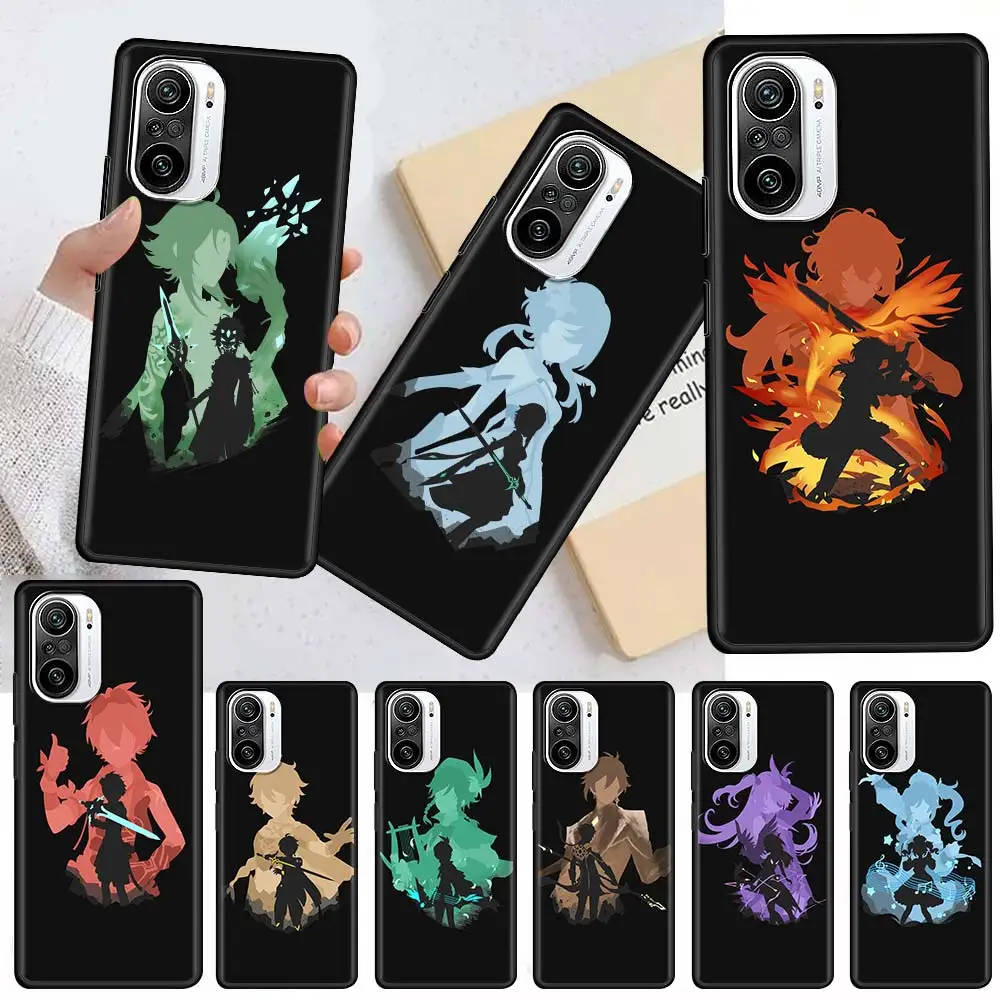 

Genshin Impact Anime Silicone Case Funda For Xiaomi Redmi Note 9S 9 8 8T 7 10 Pro Sac 9C 9A 8A 7 7A K40 Black Soft Coque