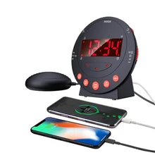 Wake Up Alarm Clock 110dB LED Power Vibrating Loud Snooze Bed Shaker for Heavy Sleepers Deaf Senior hearing Impaired USB Charger