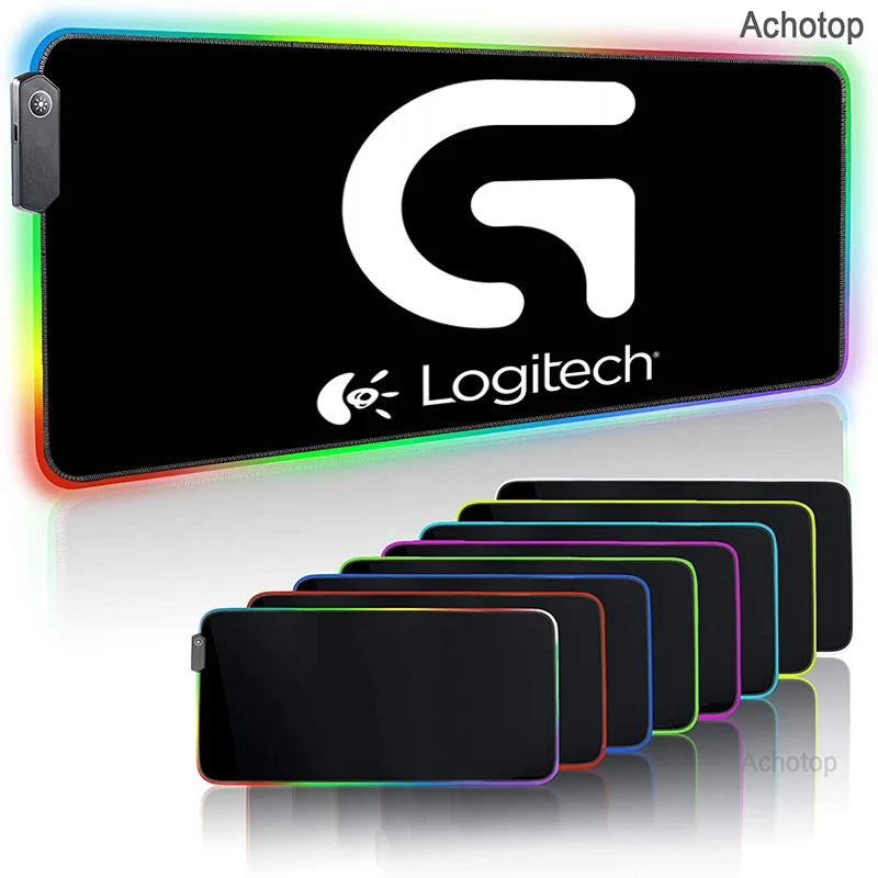 Игровой коврик для мыши компьютерный RGB большой геймеров XXL Logitech настольный
