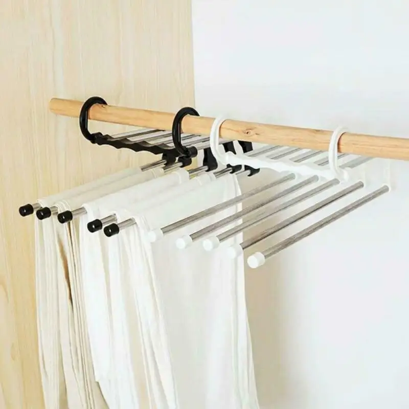 Вешалка для брюк полки 5-в-1 Нержавеющая сталь мульти-функциональный шкаф