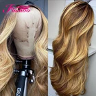 180% Плотность выделяющий парик коричневые цветные человеческие волосы парики для черных женщин кружевной передний парик с эффектом омбре цветной волнистый парик предварительно выщипанный