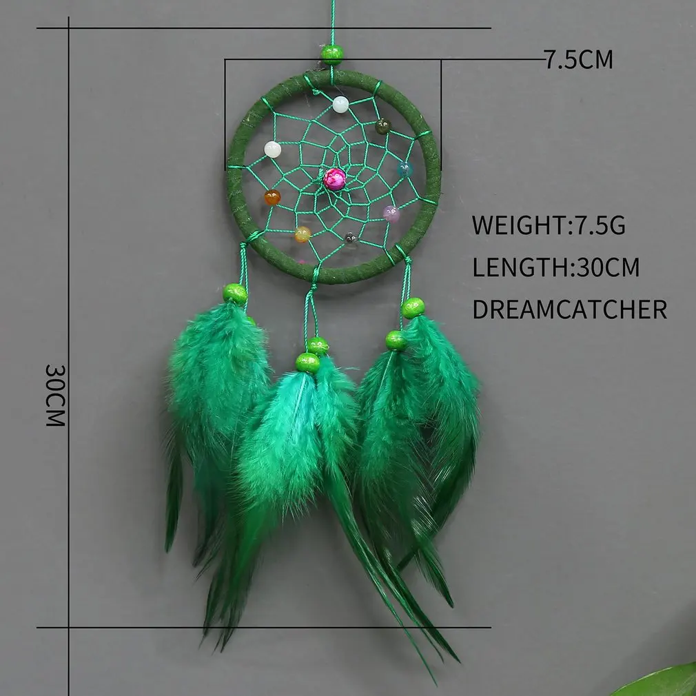 

Dream Catcher Accessories Feather Pendant Decoration Ornament CircularWhiteOC-2008
