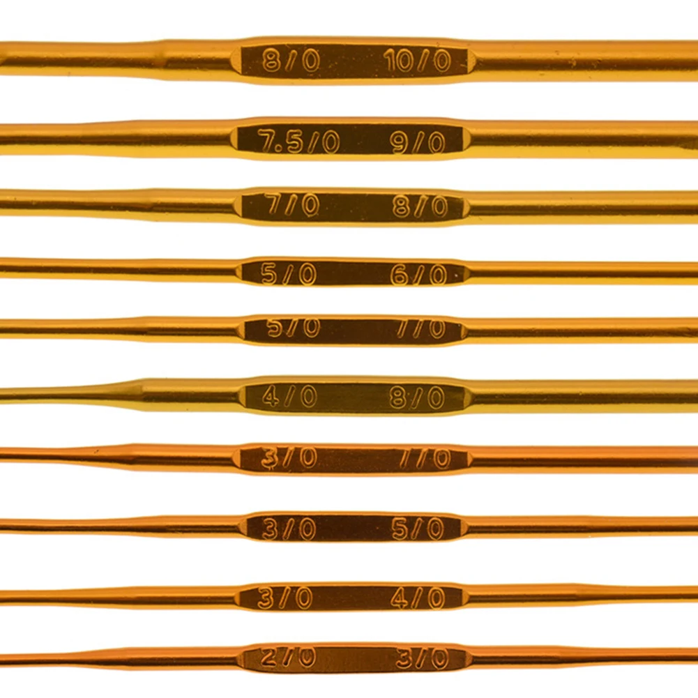 

10pcs Aluminum Alloy Craft Kniting Crochet Tools Multipurpose Clothing Yarn DIY Handmade Woven Hook Double Head Home