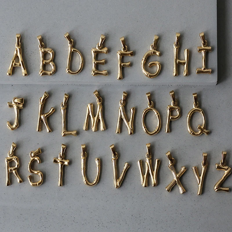 

Vintage English Letter Pendant For Women Men Jewelry Accessories Gold Color Charm Choker Stainless Steel Necklace Pendant