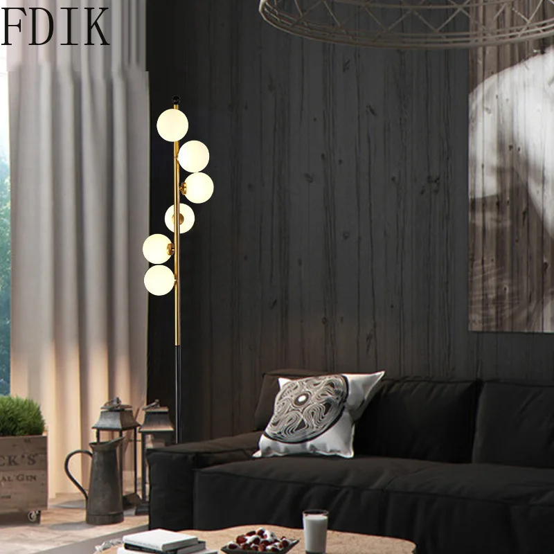 買取 北欧シンプルなガラスフロアランプアメリカスパイラル Led についてライトスタンド寝室リビングルームの装飾ホーム現代屋内照明