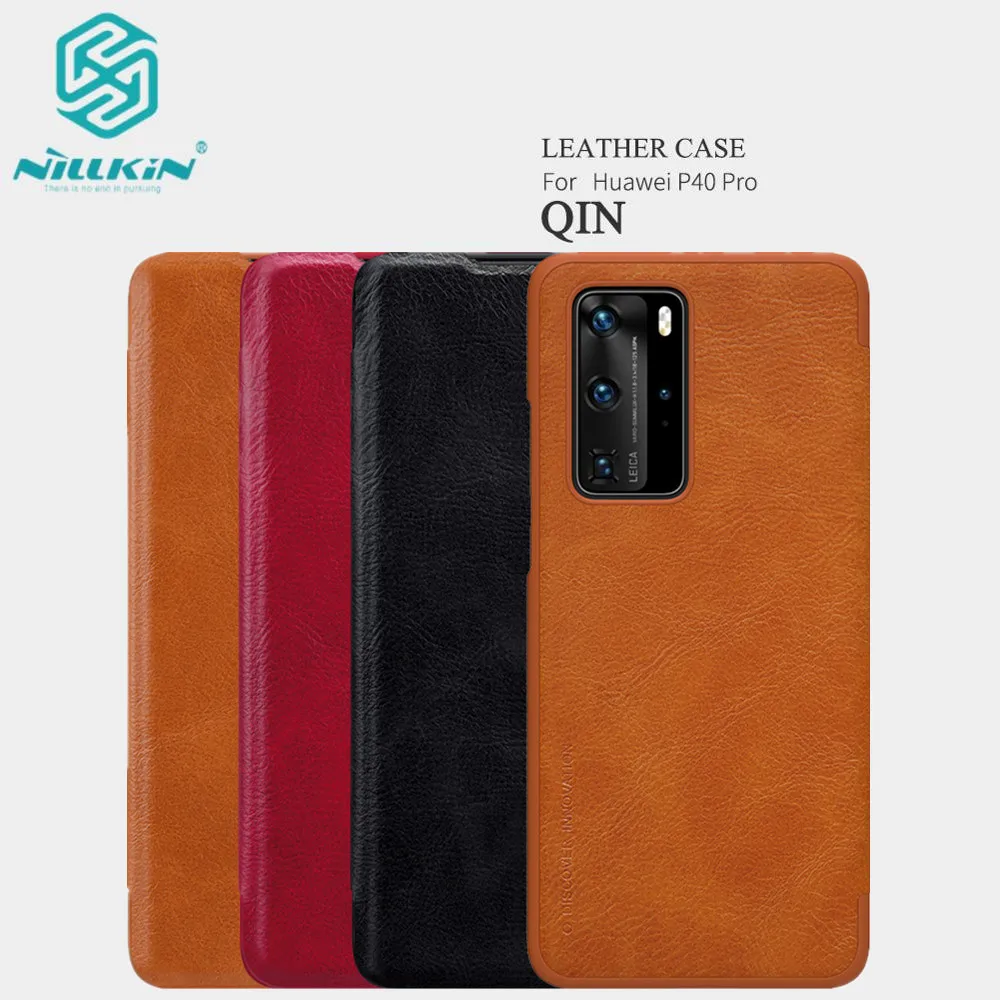 

Huawei P40 Pro Case Nillkin Qin Flip Leather Wallet Case Huawei P40 Lite Business Phone Bags P40 Pro Plus Coque Cover P 40 Etui