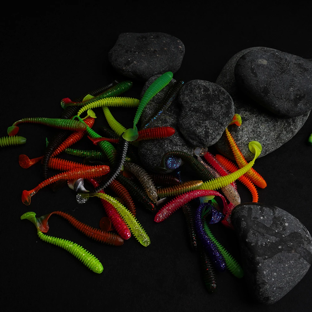 BassLegend Salted Fishing Soft Swing Ring Impact Shad Paddle Tail Worm Super Soft Swimbait Bass Pike Walleye Lure 50mm 0.6g