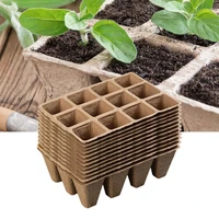 40hot1 set growing tray 12 grids degradable paper brown paper pot with labels for garden