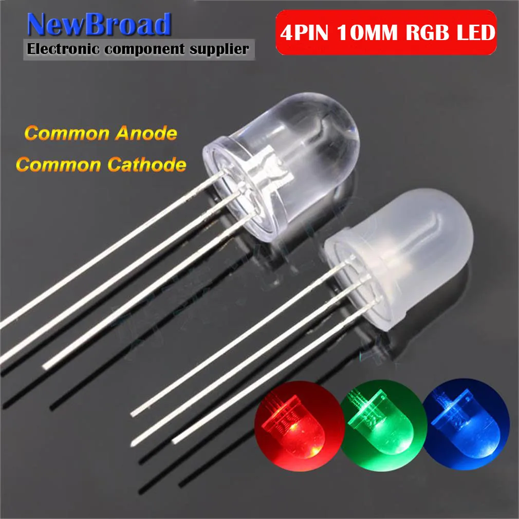 10 шт. разноцветные 4 контаксветодиодный мм RGB СВЕТОДИОДНЫЕ диодные лампы
