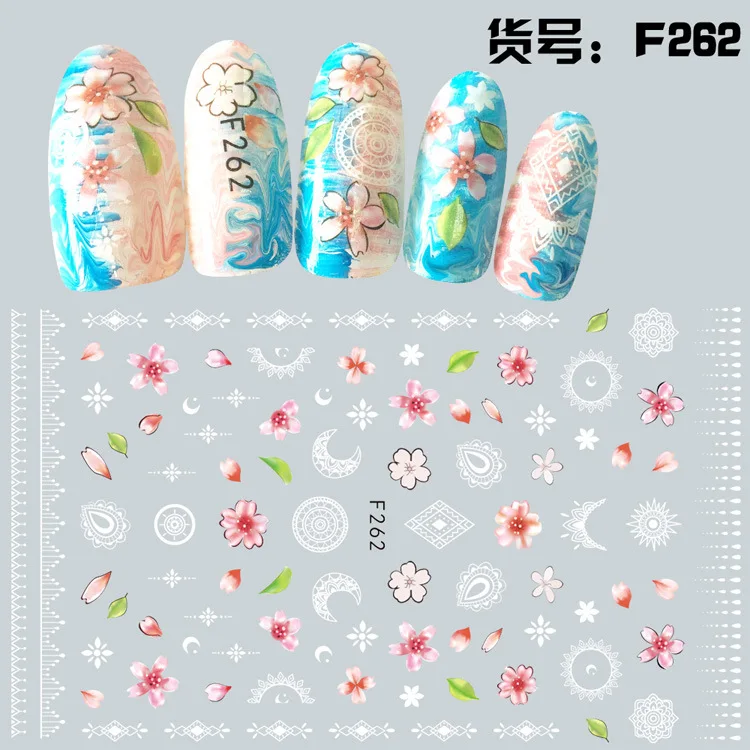 

3D Nail Sticker Flower Gem Slider Nails Art Decoration Wraps Decals Cute Design Adhesive Manicure Tips Stickers Pegatina