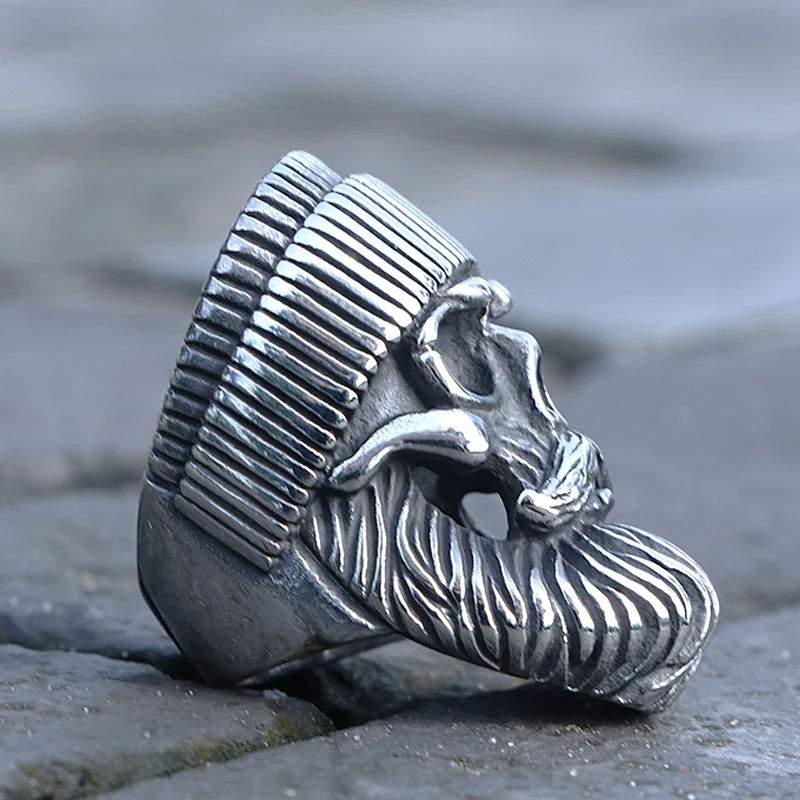 Мужское кольцо с черепом в стиле хип-хоп из нержавеющей стали