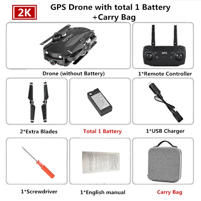 HYR10 Дрон GPS 5G WiFi Регулируемая 2K камера селфи-Квадрокоптер RC более низкая мощность возврат Безголовый режим FPV Дроны с камерой HD - Цвет: Black bag 1 battery