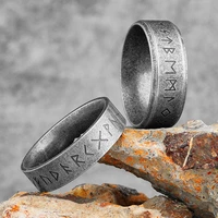 vintage viking symbol stainless steel mens rings simple punk amulet for male boyfriend biker jewelry creativity gift wholesale