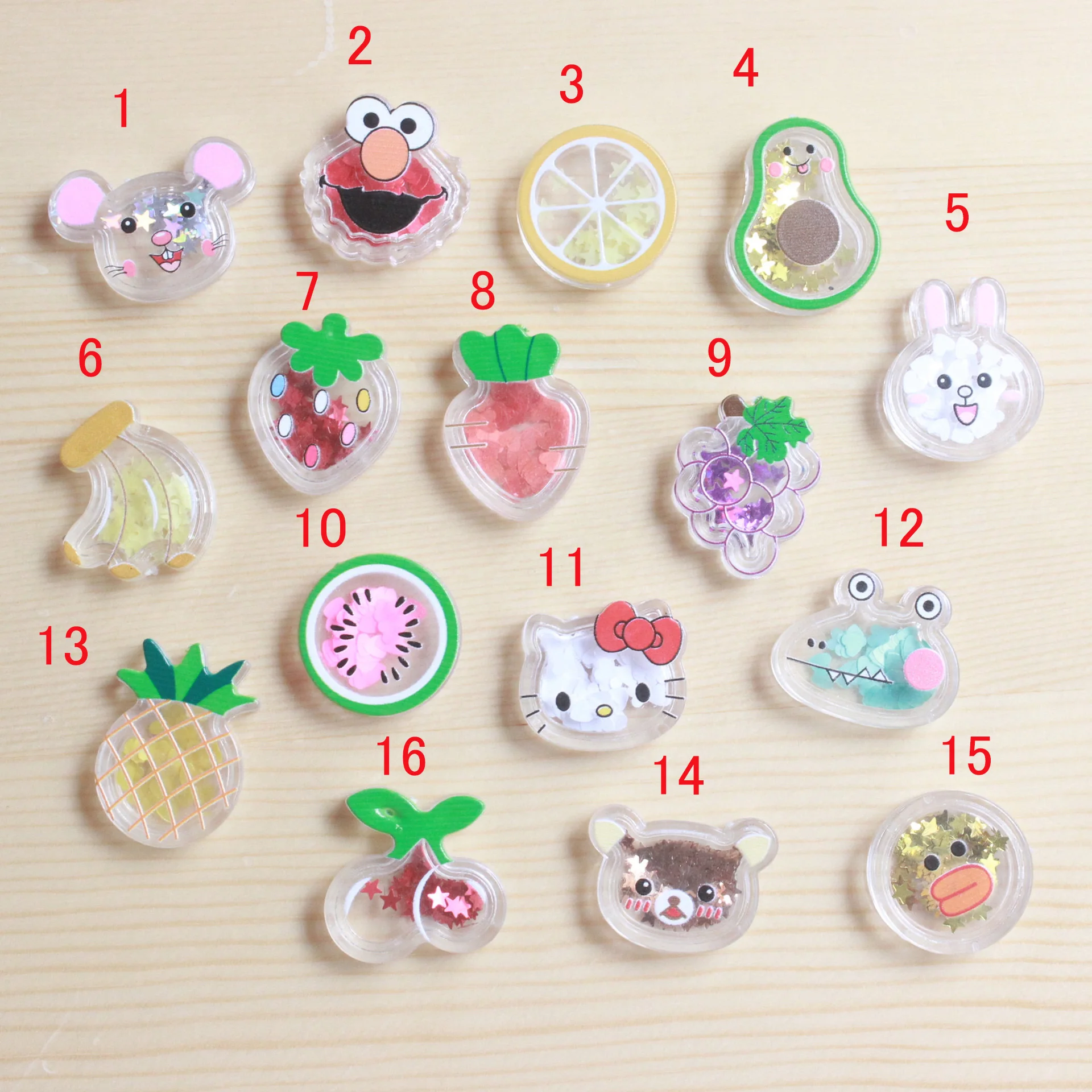 10 шт Kawaii прозрачный зыбучий песок мультфильм фрукты плоский задник Смола Кабошон