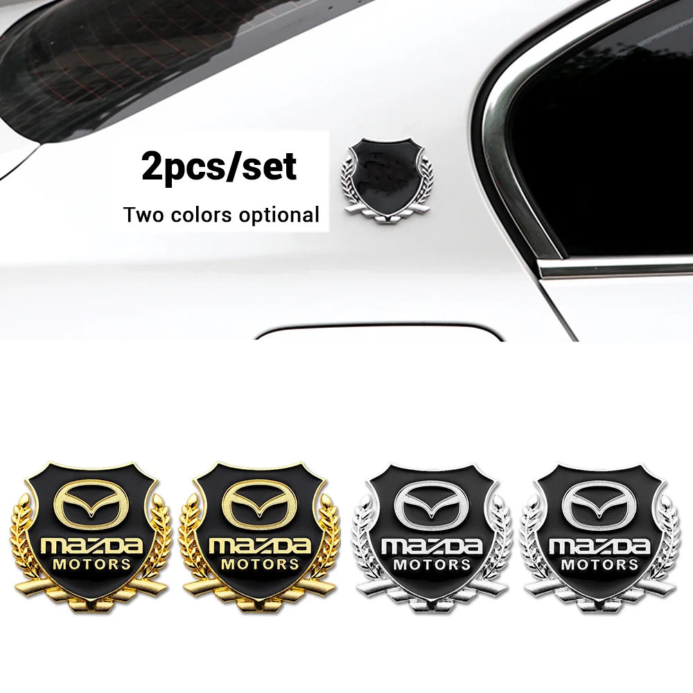 

Car 2PCS 3D Alloy Emblem Badge Stickers Decals For Mazda 323 Demio RX-8 MPS GJ BP MS Axela CX-9 BM BN MX-3 MX-5 BL GJ GL Atenza