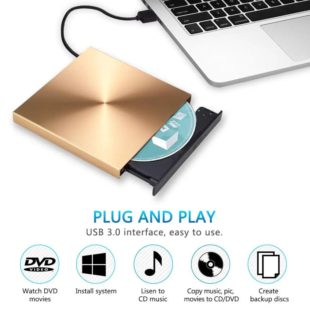 YiYaYo USB 3 0 алюминиевый сплав внешняя DVD горелка CD проигрыватель тонкий Portatil