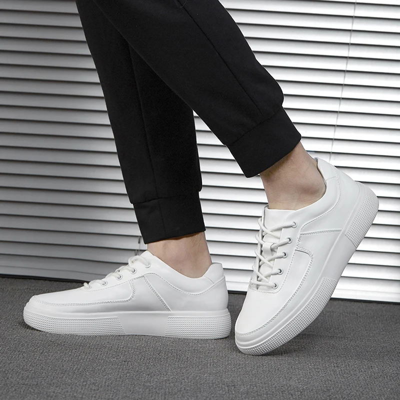 

Brand Casual Shoes men Luxury Men Flats Fashion Breathable Sneakers oxfords white Lace Up Genuine Leather Shoes Footwear