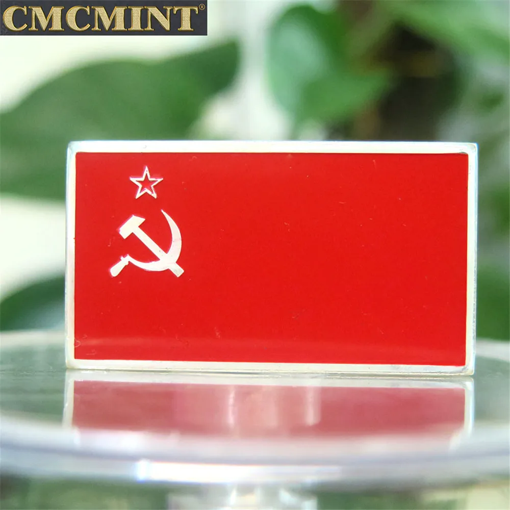 100 серебряные мельницы 999 г. флаг СССР B35 | Булавки и значки
