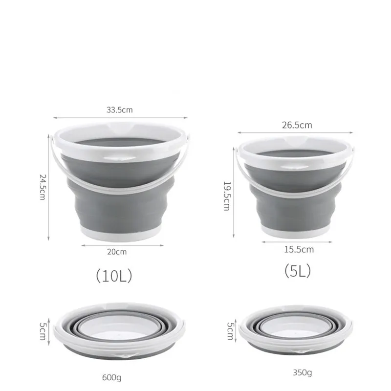 

Outdoor Folding Fishing Bucket Washable Camping Hiking Large Capacity Car Wash Outdoor Round Kitchen Bathroom Silicone Bucket