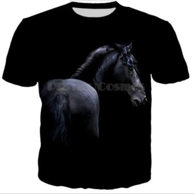 Sondirane New Fashion 3D Print Animal Horse T Shirts Women/Men Short Sleeve Tshirt Summer Funny Tee Shirt Breathable Tops 7XL | Мужская