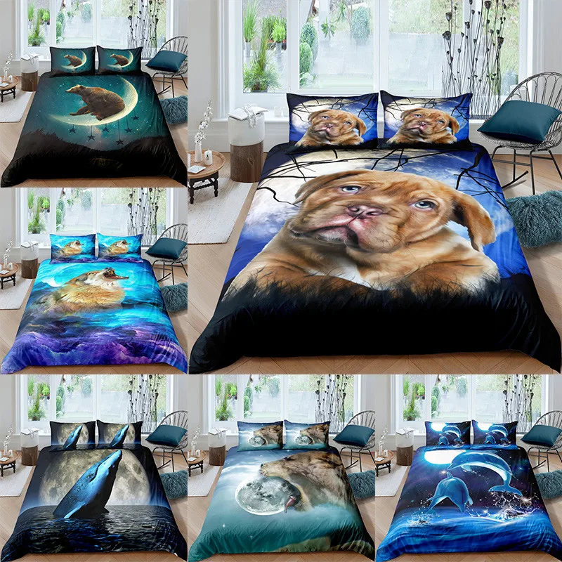Cheap Conjunto de cama com desenho de animal, design exclusivo, conjunto de cama de casal, único, king queen