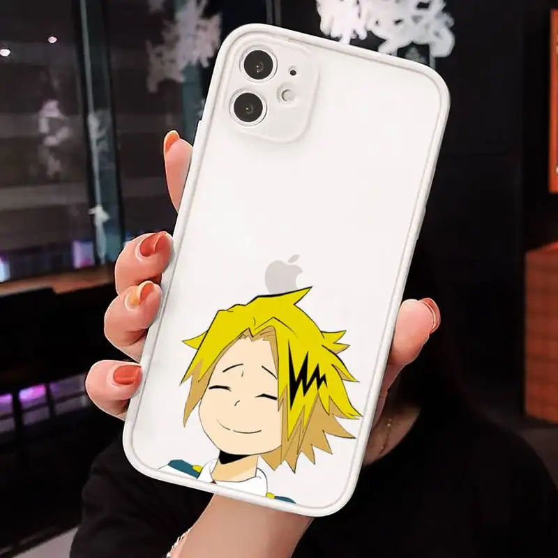 

Denki Kaminari cartoon anime Phone Case Matte Transparent for iPhone 7 8 11 12 s mini pro X XS XR MAX Plus cover funda