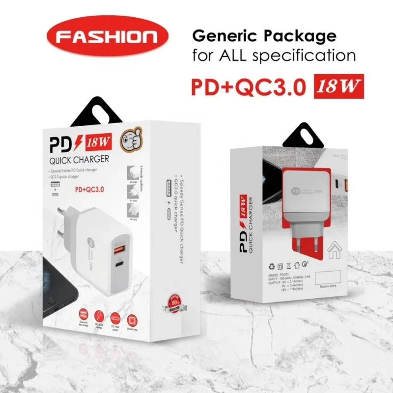 Зарядное устройство USB Type-C 18 Вт совместимое с быстрой зарядкой QC3.0 | Мобильные