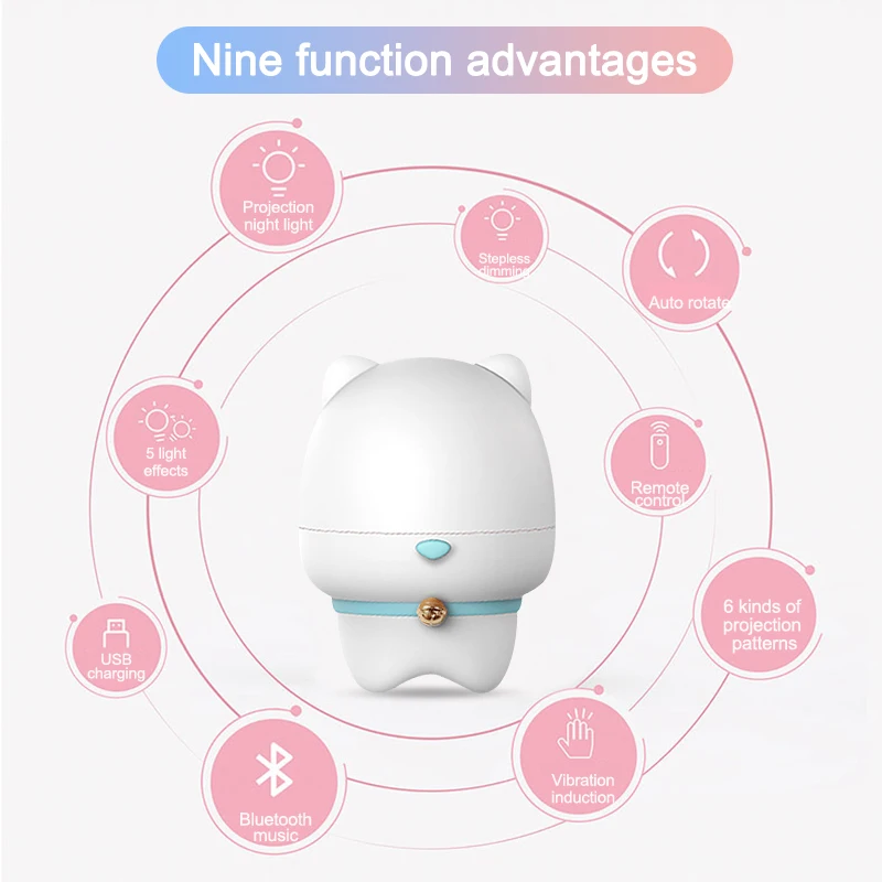 Светодиодный проектор Звездный Ночной светильник ночник BT динамик