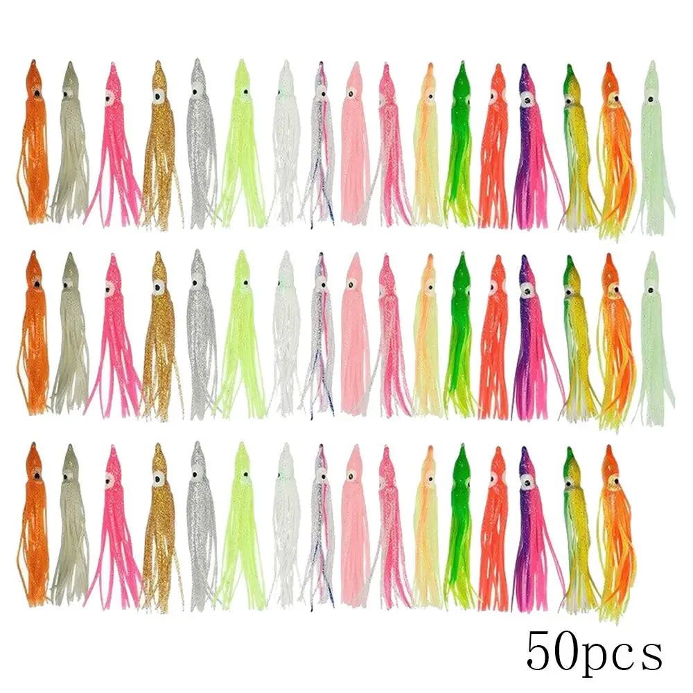 50 шт. (4 см) для рыбалки мягкие блесны на удочку Глава приманки резиновые Кальмар