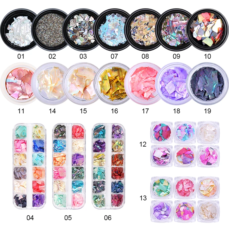 1 коробка 3D украшения для ногтей ракушки из натуральных камней|Стразы и