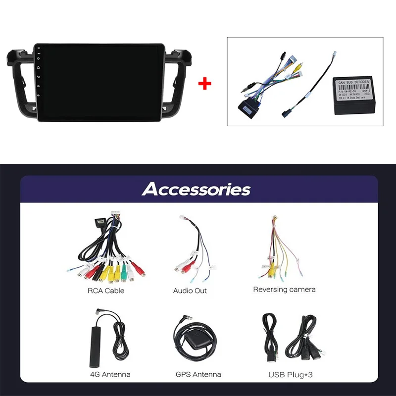 

Mekede 6GB+128GB 8 Core Carplay QLED 1280*720 Android 10.0 Auto Radio GPS Car Muletimedia Player For Peugeot 508 2011 - 2018