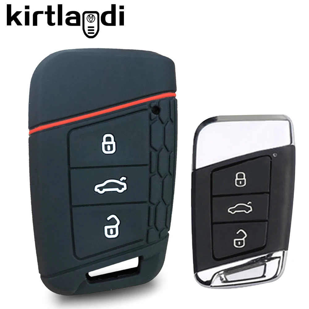 Силиконовый чехол для ключей Skoda Octavia Kodiaq Karoq Volkswagen VW Polo Passat B8 Tiguan 2 автомобильного
