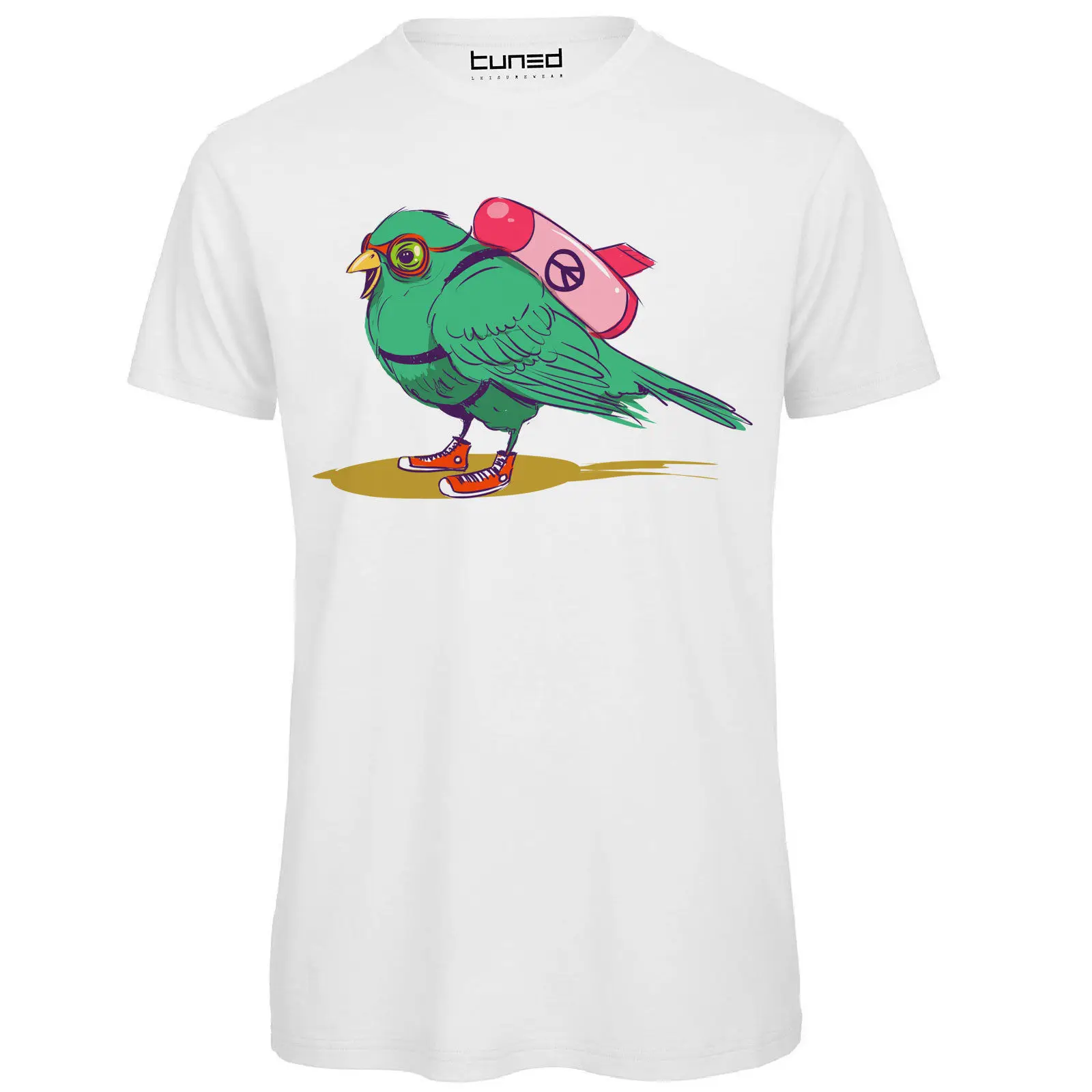 

T-Shirt Divertente Uomo Maglietta Cotone Con Stampa Ironica Bird Bomber Tuned Tops T Shirt Homme Ment Shirt Summer Style