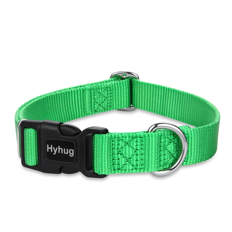 Hyhug дизайн сплошной цвет классический базовый нейлоновый воротник, можно установить бирки для собак