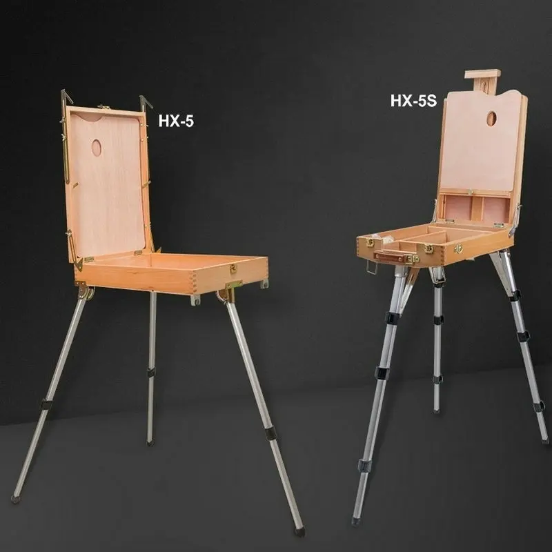 Beech Wood Portable Painting Easel Stand Art Supplies Easel Box Multifunction Ajustable Drawing Stand For Artist
