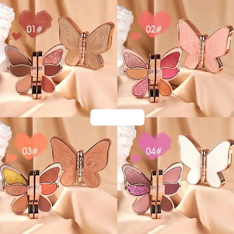 Палитра матовых теней для век с жемчужными блестками 6 цветов |