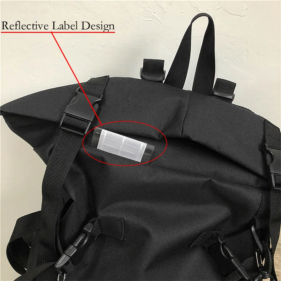 

2 Set Simple Trend Cool Design Men's Backpack Lightweight Male Travel Bag Fashion Harajuku Style School Backpacks for Teenagers