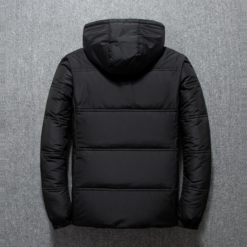 High Quality Youth Mens Jackets Winter Casual Stand Collar Warm Thick Parkas Solid Tops Outwear Hooded Duck Down Coats Windproof